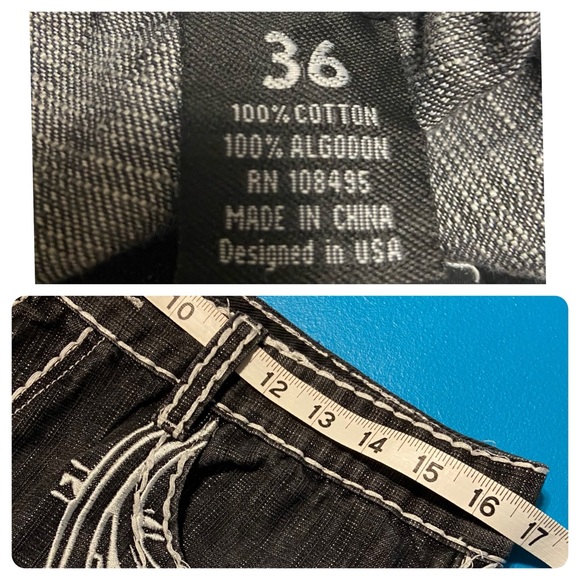 Vintage Urban Couture Victorious Baggy Embroidered Y2K Cross Black Denim Shorts - Picture 15 of 16